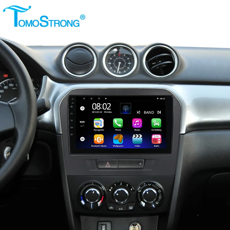 Автомагнитола Tomostrong 2.5D IPS для Suzuki vitara 2014 2015 2016 2017 2018 gps navi стерео fm