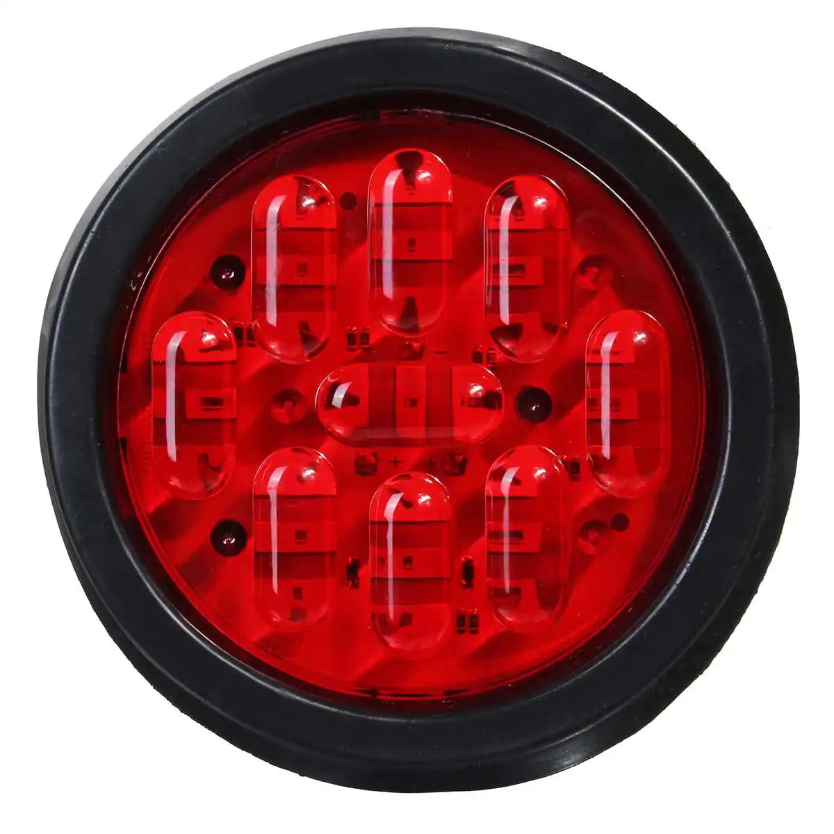 Красный 2x автомобиль 27LED 6D задний фонарь бампер отражатель лампа круглые противотуманные тормозные стоп-сигналы водонепроницаемый фургон трейлер грузовой фургон - Испускаемый цвет: Красный