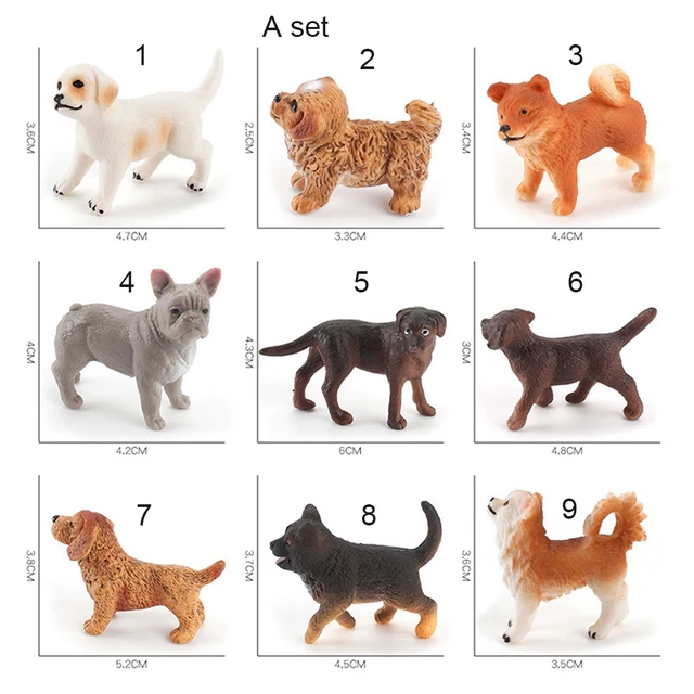 Figurine Miniature de chien de compagnie, 1 pièce, Simulation Mini chien, animaux modèles – Image 5