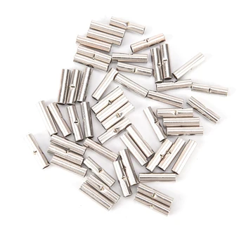 

50Pcs 14-16 AWG Gauge Uninsulated/Non Insulated Butt Crimp Connectors Terminal