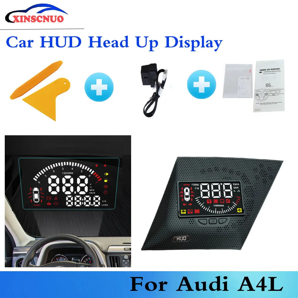 

XINSCNUO OBD Car HUD Head Up Display For Audi A4L/Q5L/A6L 2017-2019 Speedometer Projector Safe Driving Screen Airborne computer