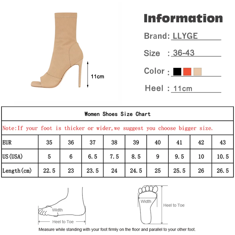 Женские ботильоны с открытым носком Сезон весна осень эластичные дышащие