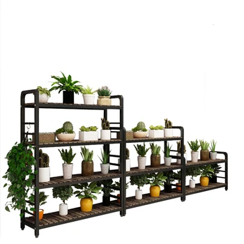 

Room Chlorophytum Woodiness Shelf Multi-storey Landing Type Balcony Iron Art Flower Rack Balcony Green Luo Shelves
