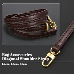 Luxury Genuine Leather Dark Brown Coffee Adjustable Crossbody Shoulder Bag Straps DIY Replacement Accessories Handbag Band