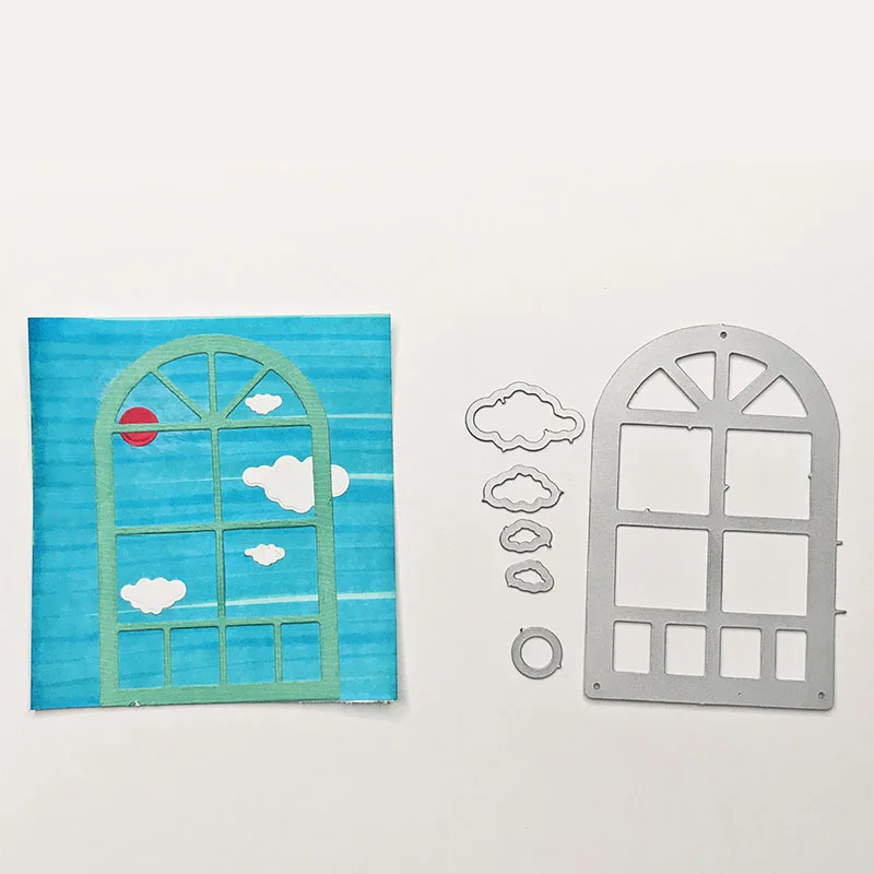 

Arch Shape Window Clouds Metal Cutting Dies For DIY 6ps Scrapbooking Embossing Paper Card Photo Album Making Craft 2019 New