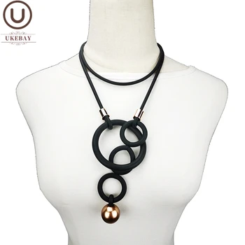 

UKEBAY New Pearl Pendant Necklaces Women Strange Jewelry Round Statement Necklace Different Wears Fashion Jewelry For Clothes