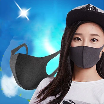 

10pcs Summer Face Mask Washable elastic Earloop Breathing Masks Reusable Cotton Mouth Masks Fashion Black Mask For Adults