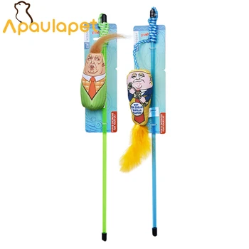 

APAULAPET 2pcs set Trump Shape Cat Toys Funny Corn Pet Cat Interesting Toy Baton Cats Pets Catnip Toy Plush Balls Toys