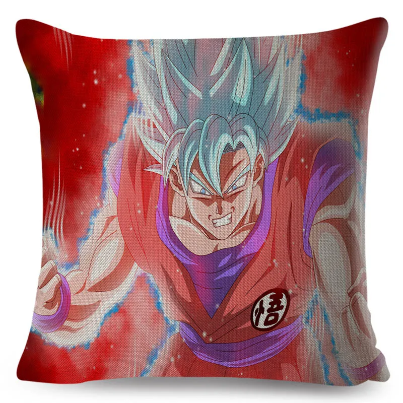 С рисунком из мультфильма «Жемчуг дракона Z сын Goku vegeta Broli льняная наволочка 45*45 см чехлы для диван, домашний декор Япония наволочка с аниме - Цвет: 17