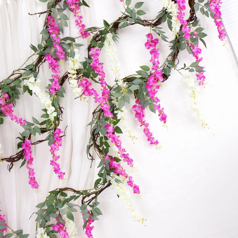 ZPENG Artificial Flower Fake Leaves Ribbon,Wedding Decoration DIY Ivy Vine Leaf Scrapbooking Wreath for Home Office Party Royal Blue 