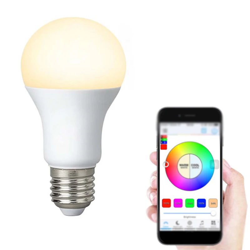 4,5 Вт Bluetooth беспроводной Диммируемый Смарт RGB E27 Светодиодный светильник с дистанционным управлением лампы