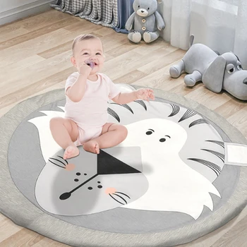 

Play Mat Cartoon Animal Baby Mat Baby Crawling Blanket Cotton Round Animal Rug Blanket Pet Dog Children Crawling Mat