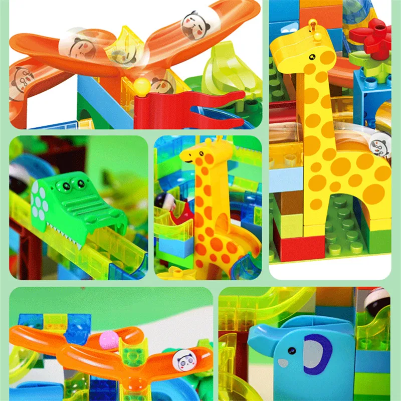 Crazy Fun Rolling Ball Building Blocks Compatible Marble Run Bricks Parts Accessories Educational DIY Toys