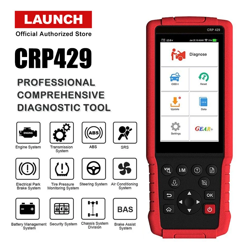 LAUNCH X431 CRP429 диагностический сканирующий инструмент вся система диагностирует сброс масла/EPB/BMS/SAS/DPF/Инжектор Кодирование и IMMO функции