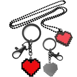 Anime Game Undertale Red Heart Necklace Pendant Keychain Cosplay Metal Key Chain Choker Jewelry Prop Accessories