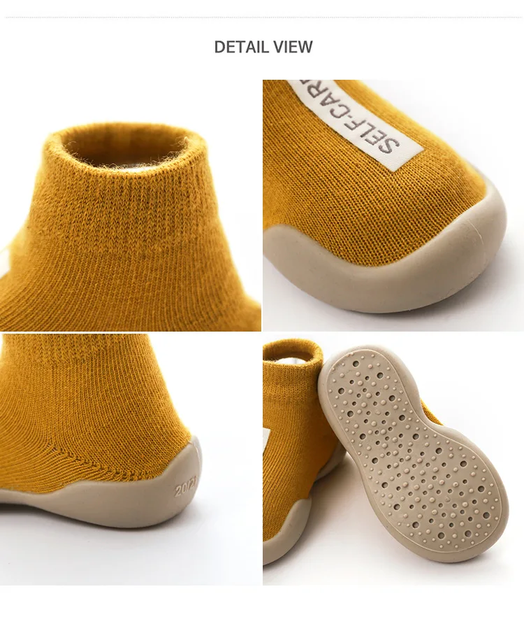 Новые осенние детские Нескользящие носки-тапочки носки для малышей латексные носки хлопковые короткие носки для малышей