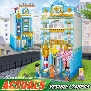 

Yeshin Streetview Building Blocks The MOC City Barbershop Model Assembly Lepining Bricks Kits Toys Funny Kids Christmas Gifts