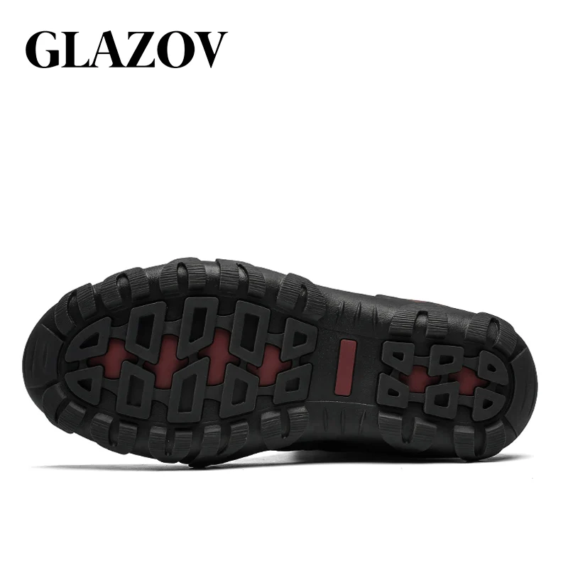 GLAZOV мужские ботинки новые теплые зимние ботинки на меху мужские зимние ботинки рабочая обувь модная мужская обувь, большие размеры 38-47