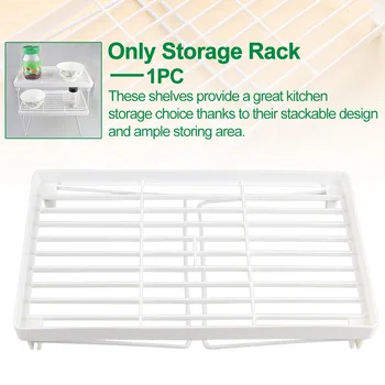 

Practical Tool Single Layer Spice Organizer Plastic Stackable Cupboard Bathroom Book Shoes Folding Shelf Kitchen Storage Rack