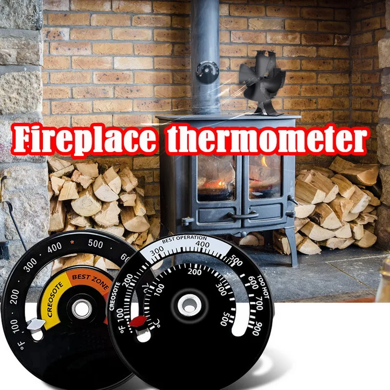 

Magnetic Stove Thermometer Heat Powered for Wood Log Burning Stove Fireplace Burner Fireplace Fan Thermometer with Large Display