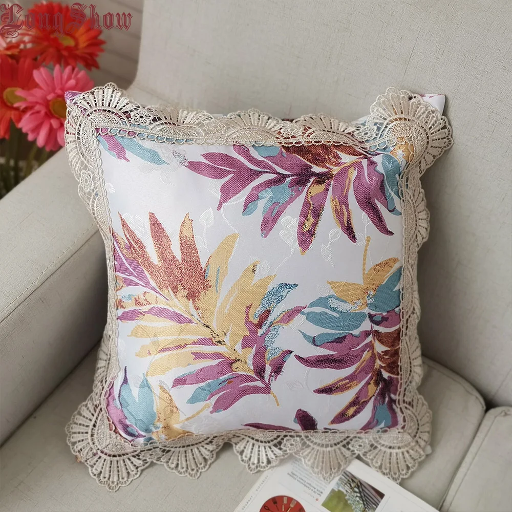 Longshow 45x45cm Square Pillow Case Red Pink White Colour Home