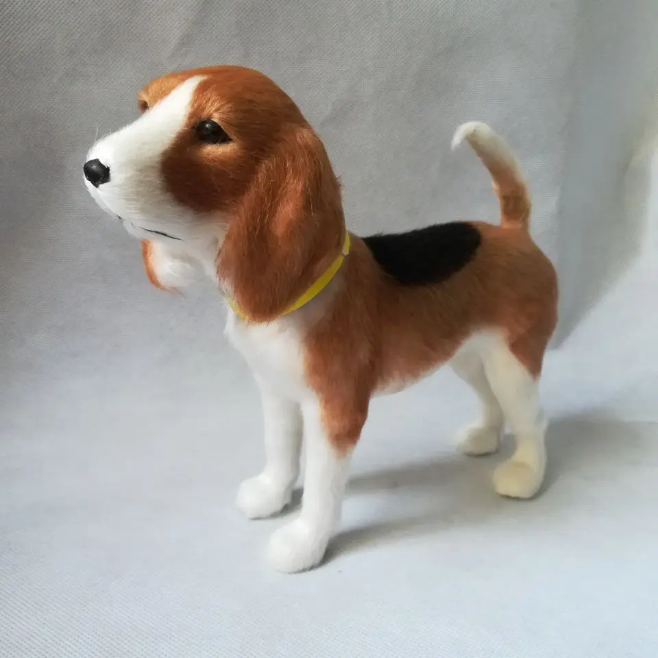 

simulation beagle hard model plastic&furs standing dog about 22x18cm handicraft prop,home decoration toy Xmas gift b012
