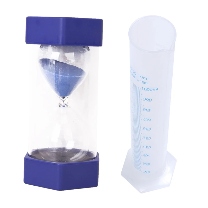 

2 Pcs Meter Plastic Measuring Cylinder High 41 Centimeter 1000 Milliliter & 25Cm High 100Ml
