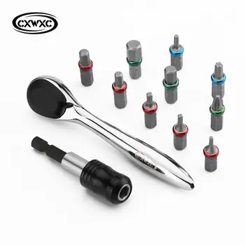 

HiMISS CXWXC Multi-functional Ratchet Wrench Screwdriver Set Chrome Vanadium Steel Multi-Specification Bit Repair Tool