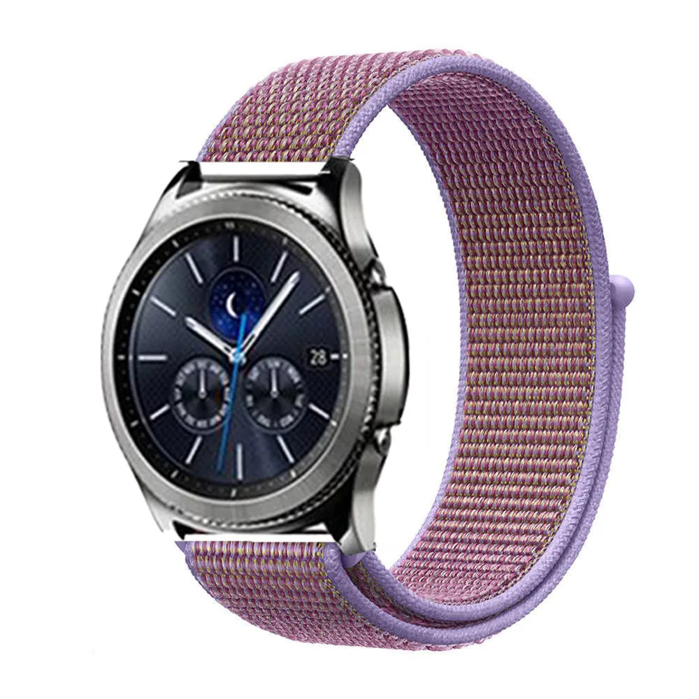 22 мм ремешок для часов samsung galaxy watch 46 мм 42 мм активный 2 нейлон huawei watch gt ремешок Amazfit bip gear S3 Frontier 44 40 - Цвет ремешка: lilac 32