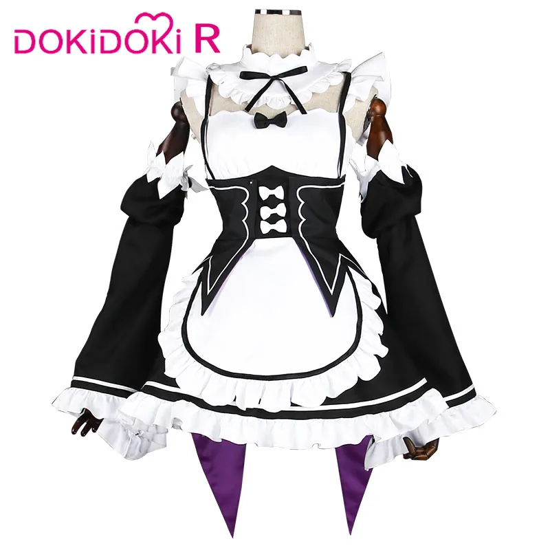 DokiDoki аниме Re Life in a другой мир от zero Rem косплей костюм женская униформа горничной