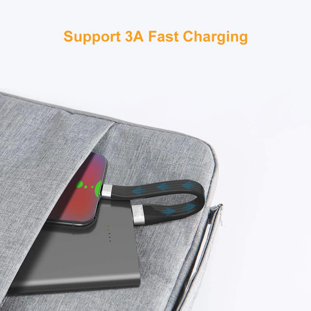 매우 짧은 USB C 케이블 USB 3.1 Gen.1 USB 3.0 A 수-USB-C 수 고속 충전기 동기화 데이터 케이블 5Gpbs 3A 60W
