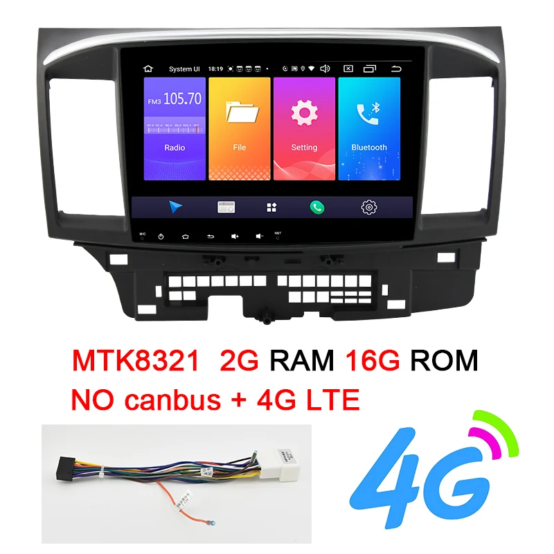 AUTOTOP 2 Din Автомобильный мультимедийный радио Android 9,0 для Mitsubishi Lancer 2007- 10,1 дюймов Lancer DVD Автомобильный gps Видео плеер стерео - Цвет: MTK NO Canbus 4G