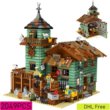 

2049pcs Creator Ideas City Series Legoed Seaside Old Fishing Store Building Blocks Set Brick Toys For Children Kids Gifts