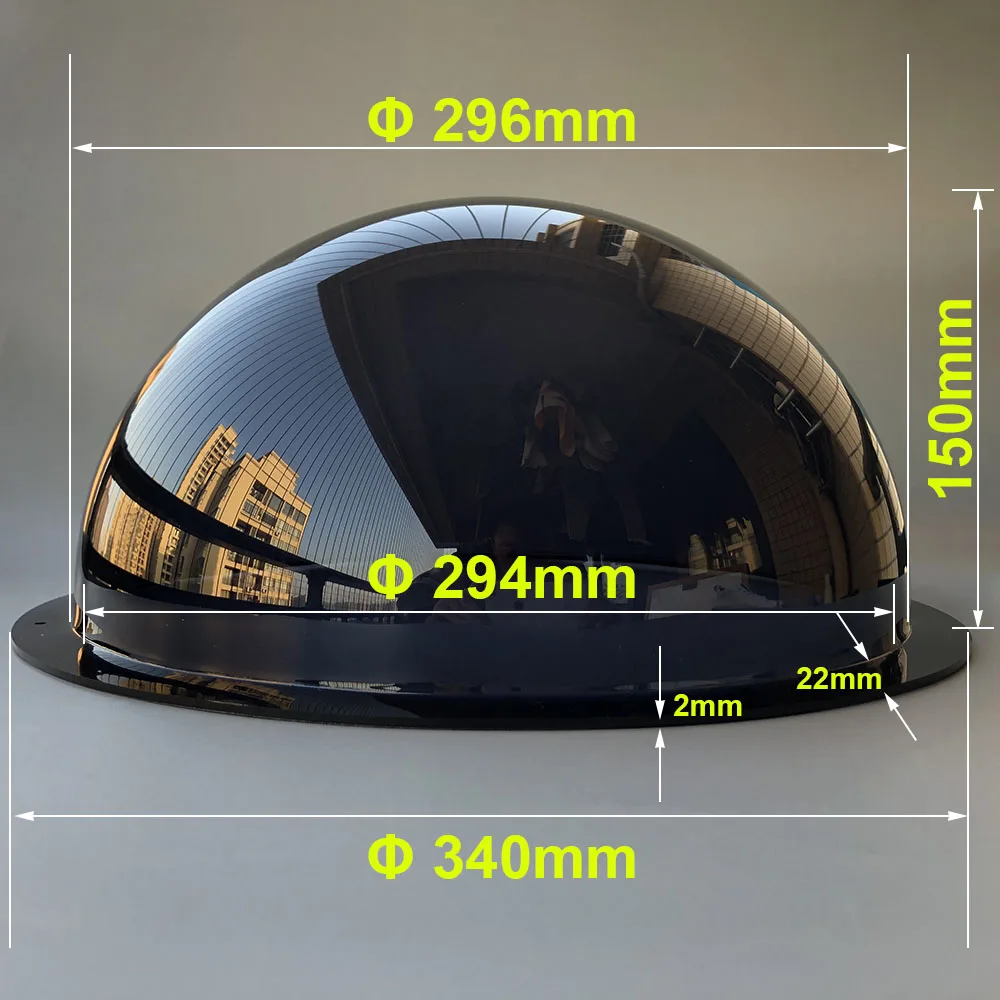 

13.3 Inch 340x150mm Big Size SMOKE Acrylic Plexi Glass PTZ Hemisphere Cover Surveillance CCTV Camera Dome Protector Housing Case