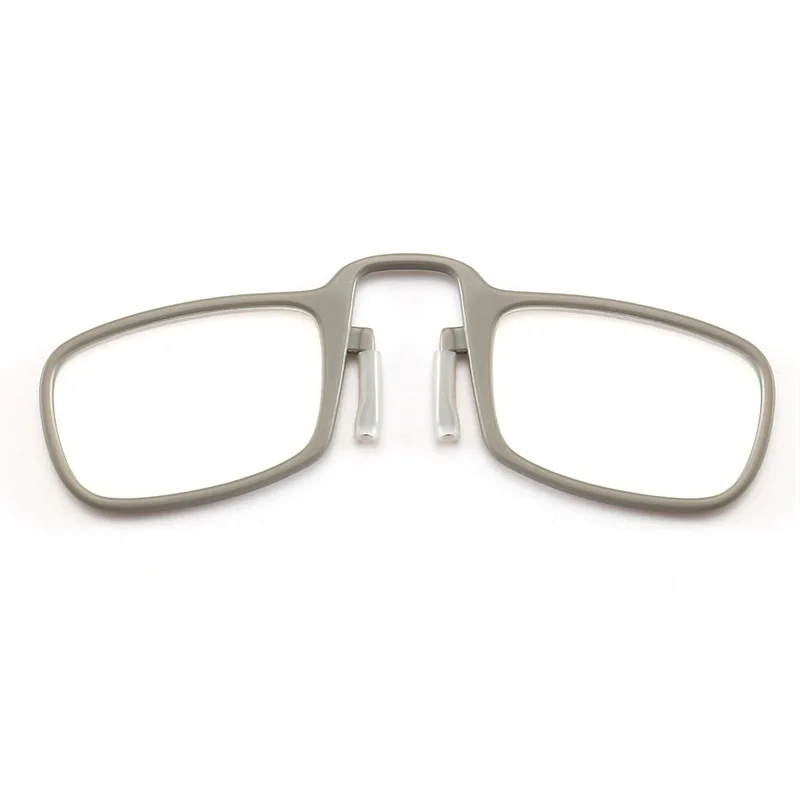 Высокое качество унисекс клип нос мини очки для чтения Мужская коробка портативный черная оправа пластиковые очки для пресбиопии женские Gafas 150 2,50 - Цвет оправы: GRAY