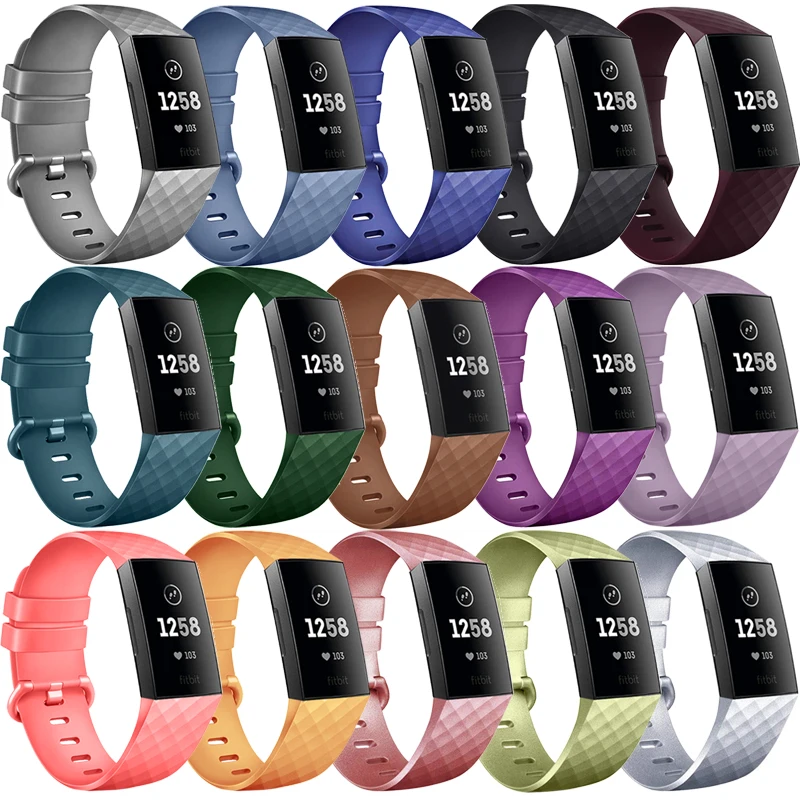 Ремешок спортивный для Fitbit Charge 3 мягкий сменный Браслет из ТПУ наручных часов