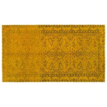 

Handmade Yellow Vintage Overdyed Turkish Area Rug 152x267 Cm-4'12''X8'9''