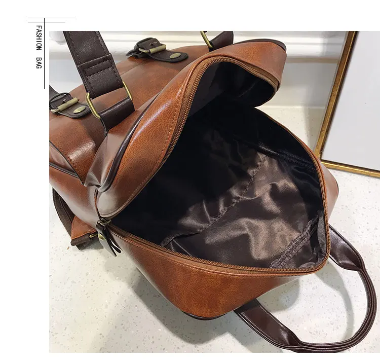 new mochila feminina anti theft school bags  travel vintage laptop brown leather big backpack women korean designer daypacks