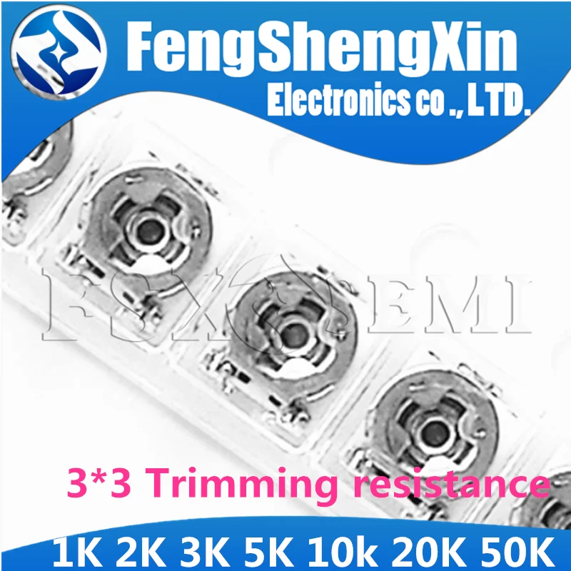 20 шт. сопротивление обрезки 1K 2K 3K 5K 10k 20K 50K Ом 3*3 smd Регулируемое 3x3 регулируемый SMD