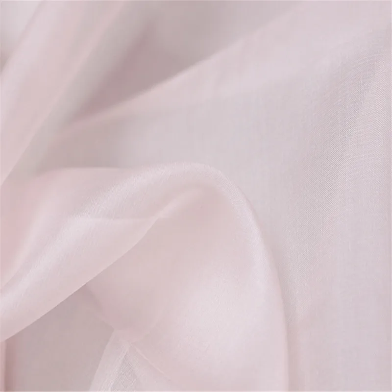 8 light pink3 Шелк органза ткань 5,5 momme 140 см 5" Жесткий Тюль натуральный текстиль органза шелковые ткани для чистых свадебных платьев - Цвет: 8 light pink3