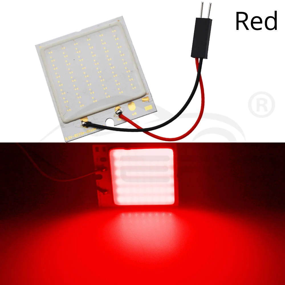 Hviero Red White T10 W5W C5W C10W 24 36 48Smd Cob Led Panel Auto Reading Map Lamp Panel light Dome Festoon BA9S 3Adapter DC 12v Car Led