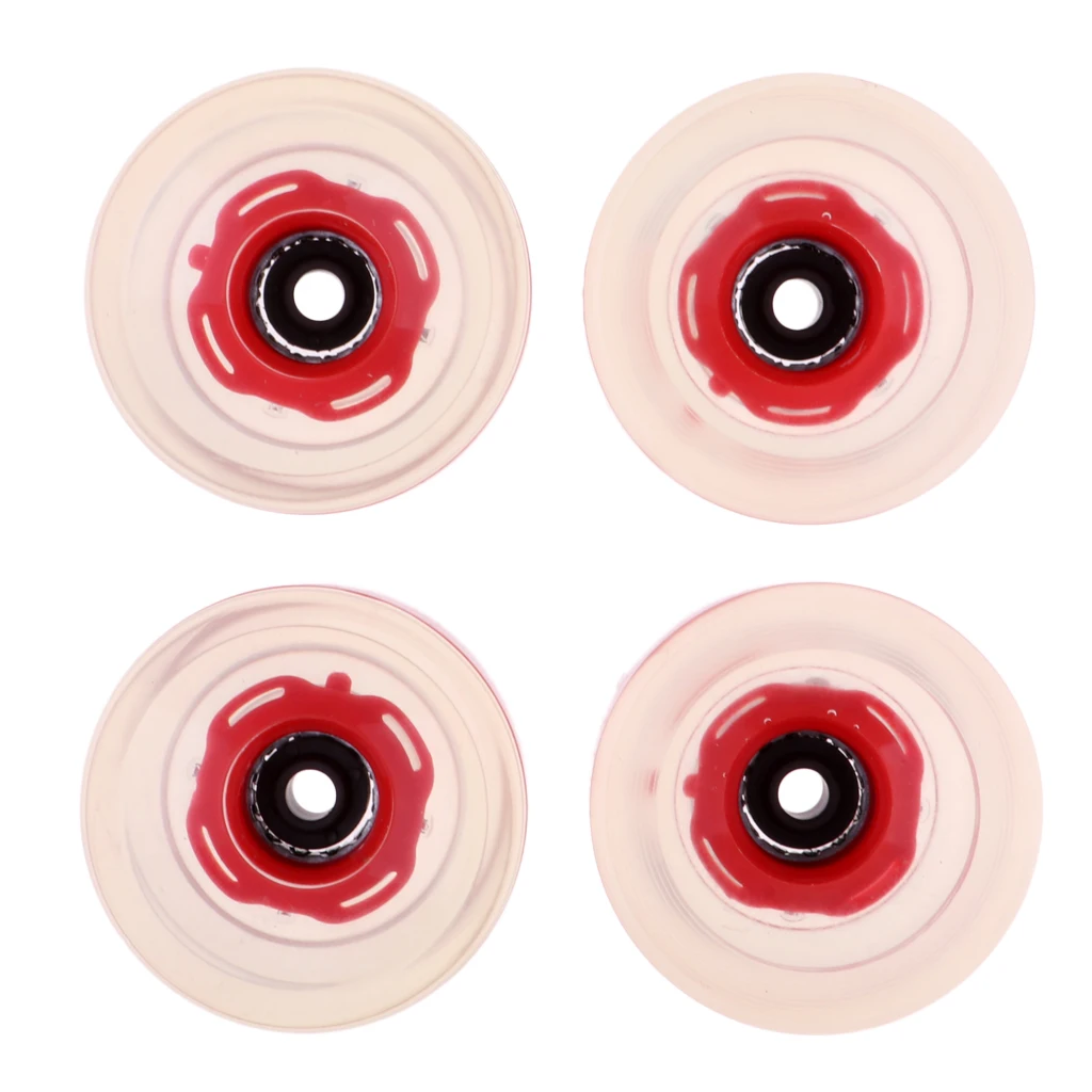 12pcs Skateboard Longboard Wheels Replacement Flashing Light Up with Magnetic Core Glow at Night Bearing Wheels 70mm