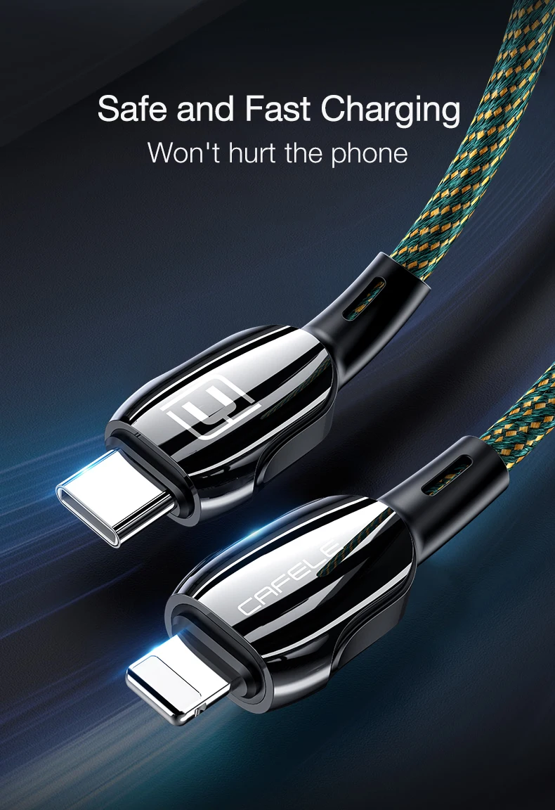 Cafele 18 Вт USB C для Lightning зарядный кабель для iPhone 11 Pro Xs Max X XR 8 Plus Быстрая зарядка USB кабель PD зарядный кабель
