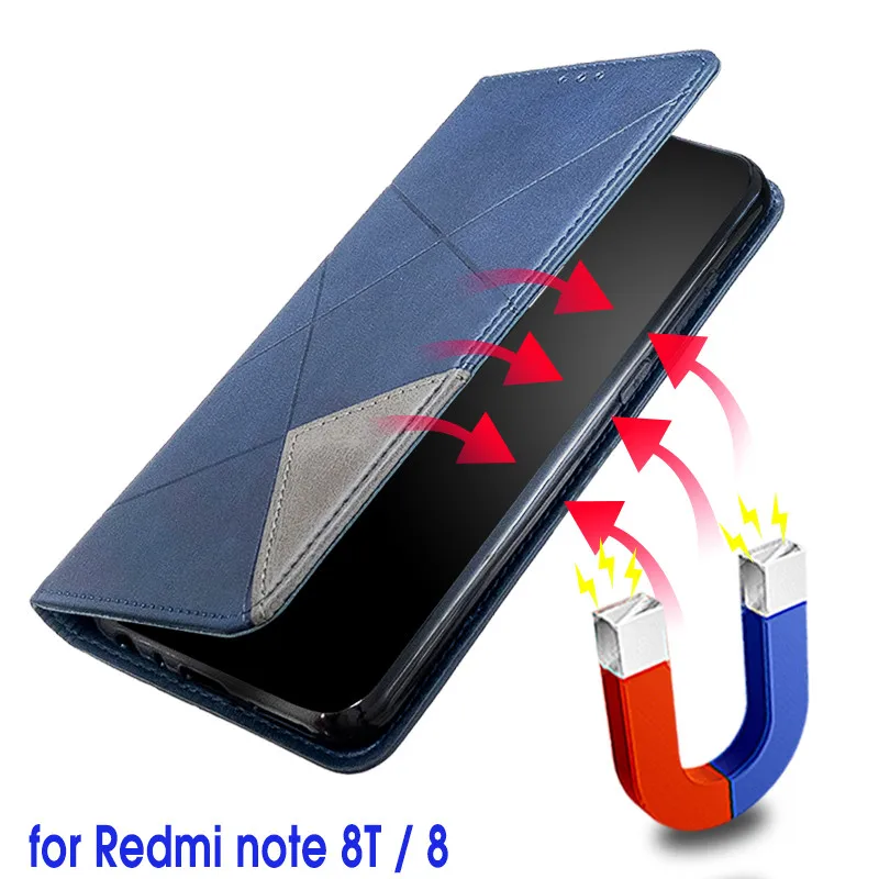 Магнитный кожаный чехол чехлы на для Xiaomi Redmi note 8T note8t Сяоми ксиоми Редми Ноут 8t 8