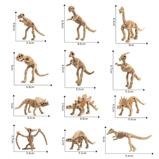 12pcs Dinosaur Skeleton Fossils Assorted Bones Figures Toys Kids Christmas Gift 6