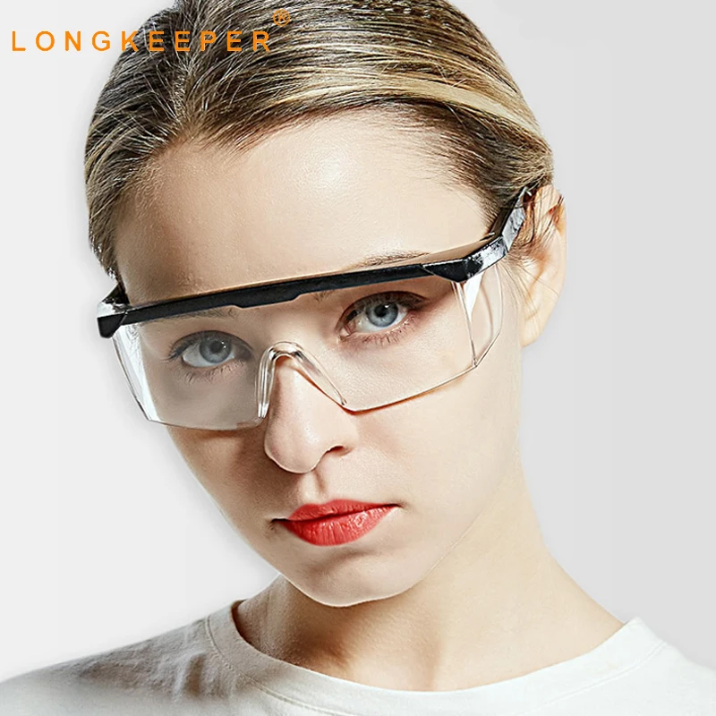

Fashion Safety Protective Glasses Women Men Transparent Dust-Proof Goggles Impact-Resistant Eyewear Anti-splash Spectacles