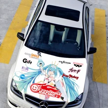 RAING MIKU аниме Itasha Hood виниловые наклейки s GOODSMILE гоночная крышка двигателя наклейки на автомобиль глянцевая пленка авто аксессуары