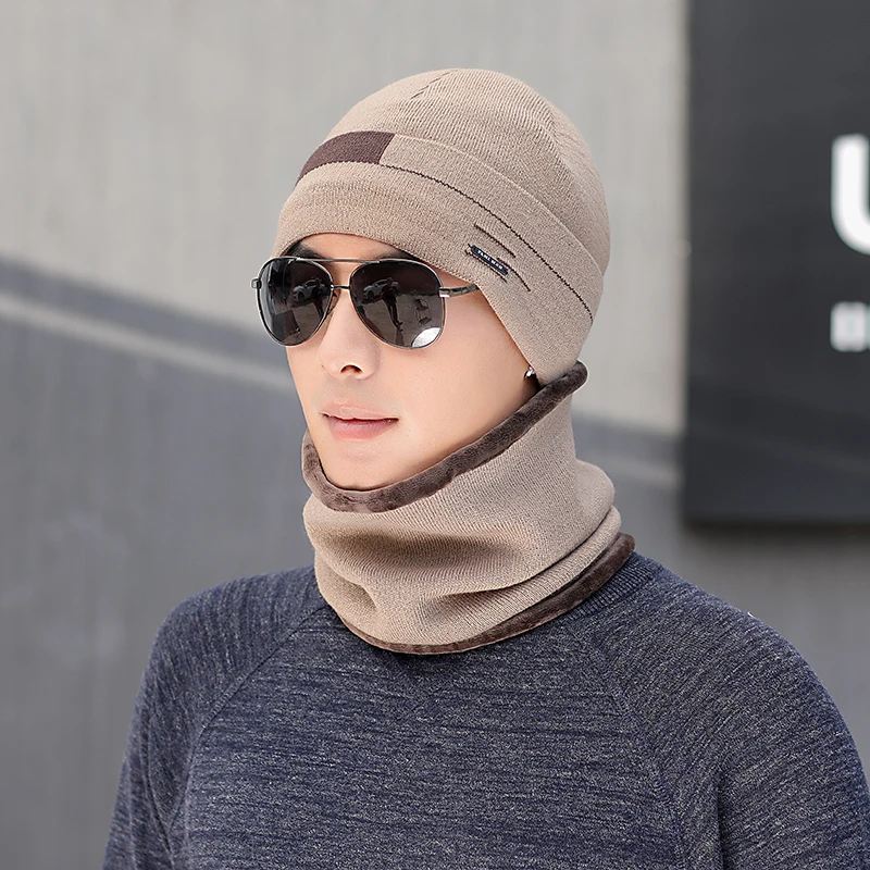 

Fashion autumn winter hats Beanies Men Scarf Knitted Hat Cap Male Plus Bonnet Warm Wool Thick Winter Hats For Men Women Beani