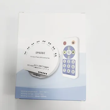 

10PCS SP608E WS2812B Music Controller 8 CH Signal Output WS2812B LED Light Strip Built In Mic IOS Android Bluetooth App DC5V-24V