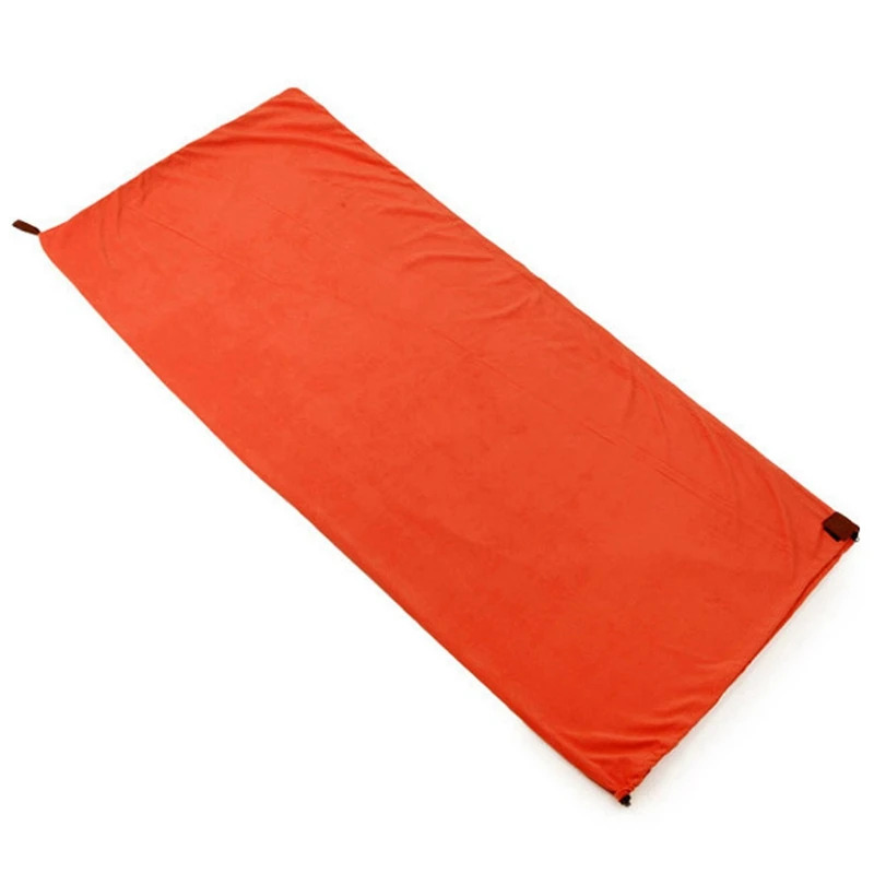 Single-Side Fleece Sleeping Bag Portable Outdoor Camping Ultralight Liner Camping(Orange) | Спорт и развлечения